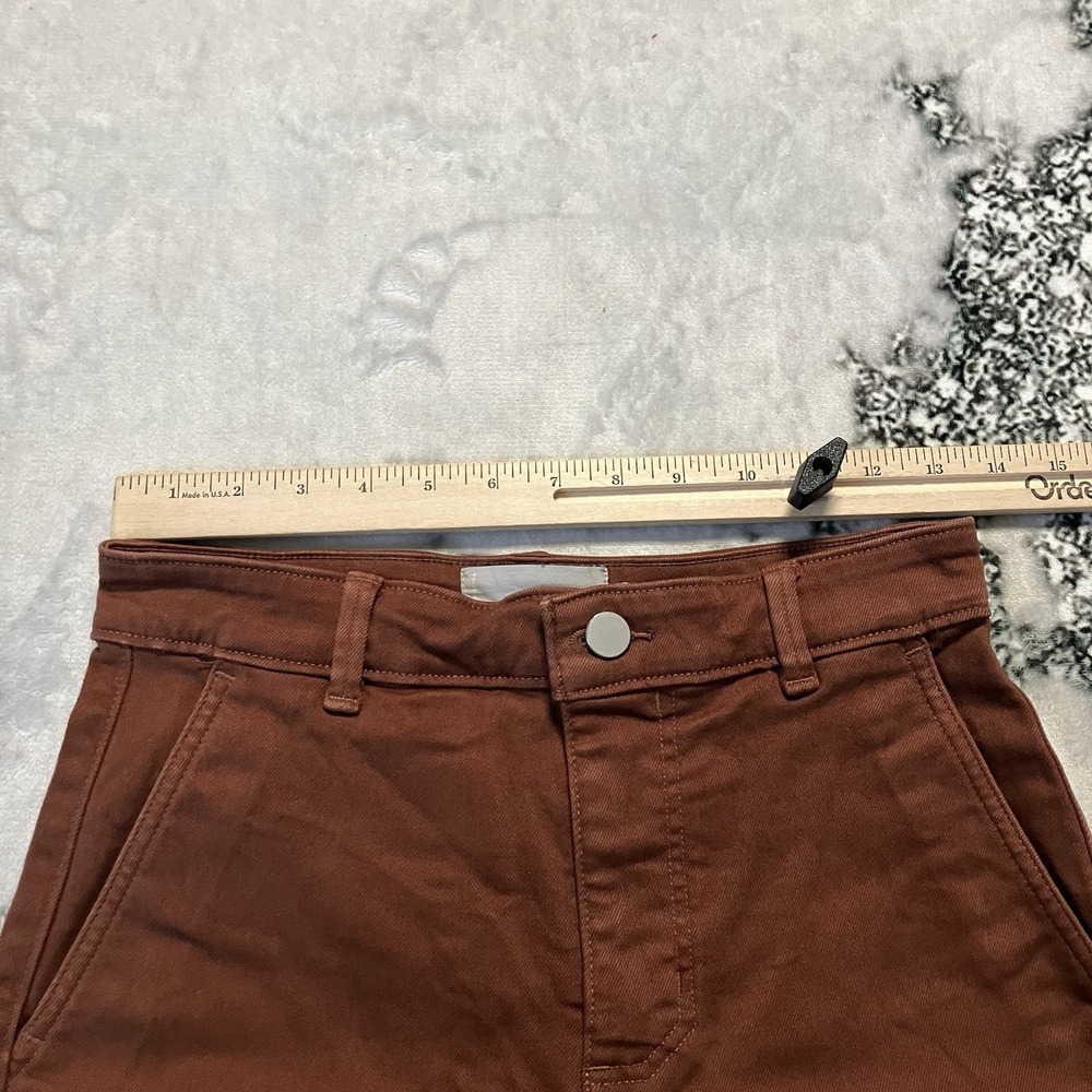 Everlane Shorts Womens Sz 0 Rust or Orange-brown high-waisted cotton twill - Picture 2 of 11